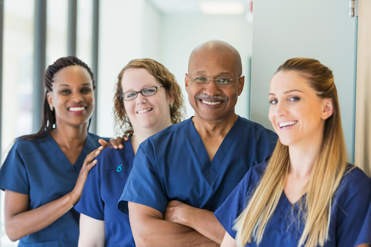 Four nurses trained in skilled nursing and rehabilitation for seniors in Shreveport, LA