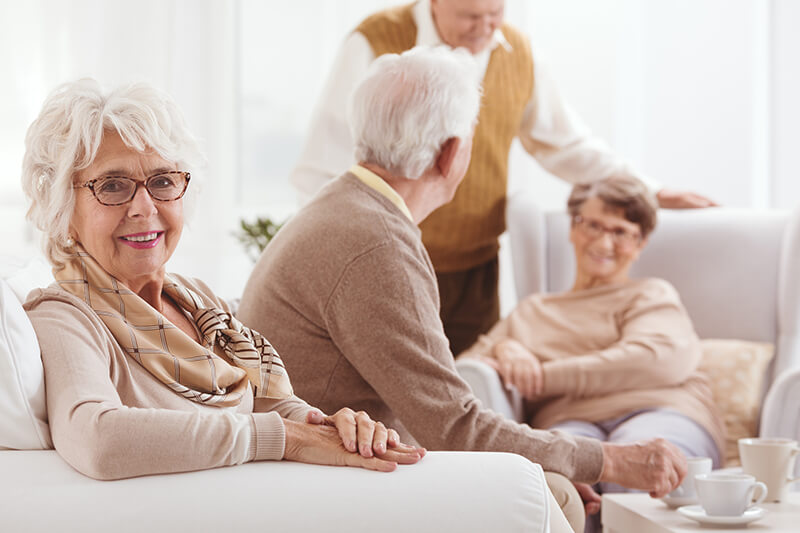 A Group of Seniors is having Tea at a Residential Home in Shreveport, LA.