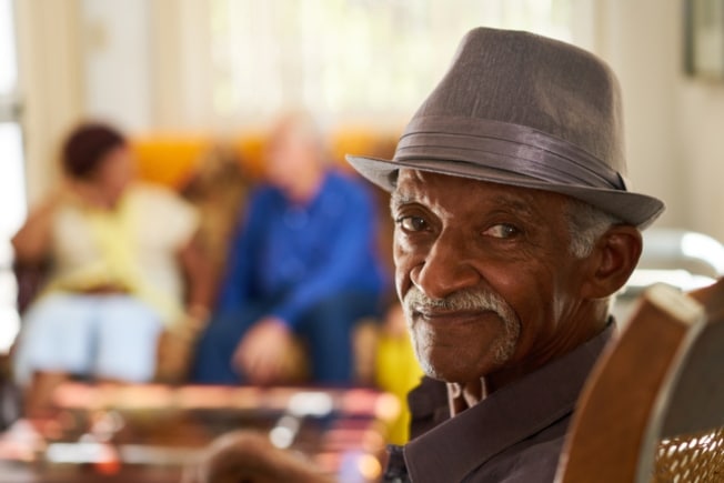 Elderly man in dementia care